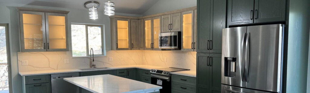 Sleek kitchen remodel with cabinet lighting