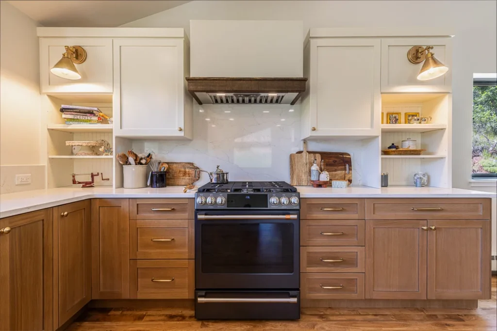 photo of kitchen remodel, countertops, lighting, cabinets